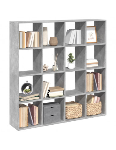 Libreria Grigio Cemento 137,5x29x137,5 cm in Legno Multistrato
