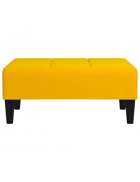 Poggiapiedi Giallo 78x56x32 cm in Velluto