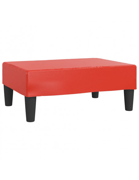 Poggiapiedi Rosso 78x56x32 cm in Similpelle