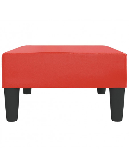 Poggiapiedi Rosso 78x56x32 cm in Similpelle