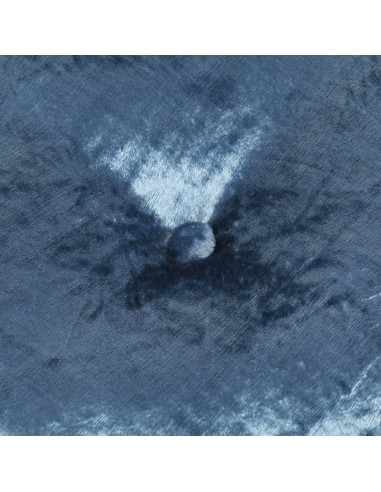 Pouf Rotondo in Velluto 40x20 cm Blu