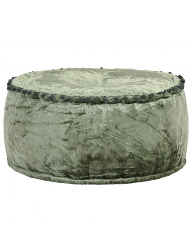 Pouf Rotondo in Velluto 40x20 cm Verde