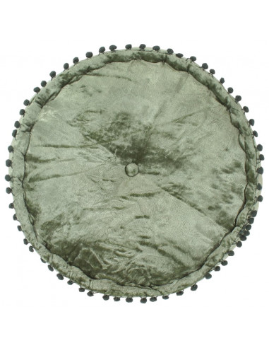 Pouf Rotondo in Velluto 40x20 cm Verde