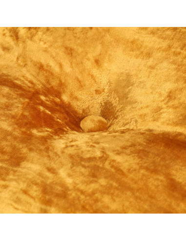 Pouf Rotondo in Velluto 40x20 cm Senape