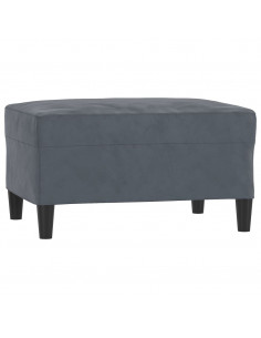 Poggiapiedi Grigio Scuro 70x55x41 cm in Velluto 2
