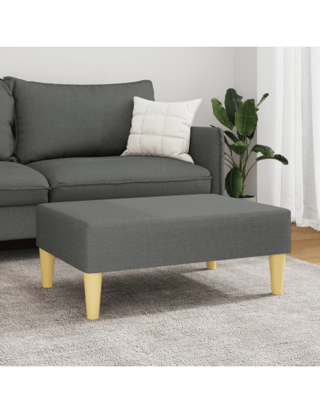 Poggiapiedi Grigio Scuro 77x55x31 cm in Tessuto