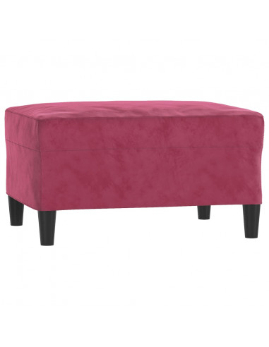 Poggiapiedi Rosso Vino 70x55x41 cm in Velluto
