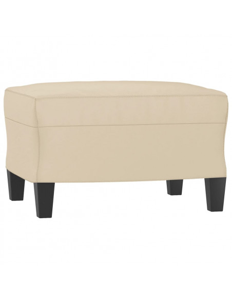 Poggiapiedi Crema 60x50x41 cm in Tessuto Microfibra