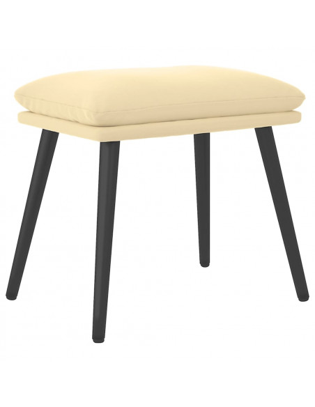 Poggiapiedi Bianco Crema 45x29,5x35 cm in Velluto