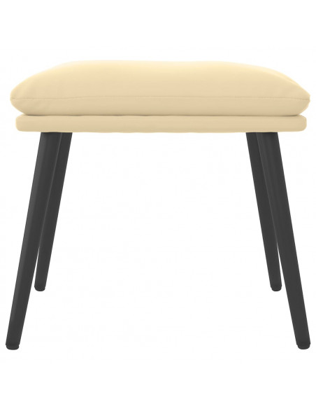 Poggiapiedi Bianco Crema 45x29,5x35 cm in Velluto