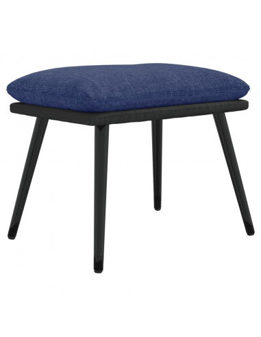 Poggiapiedi Blu 45x29,5x35 cm in Tessuto e Similpelle