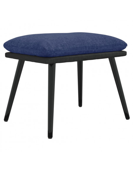 Poggiapiedi Blu 45x29,5x35 cm in Tessuto e Similpelle