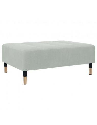 Poggiapiedi Grigio Chiaro 77x55x31 cm in Velluto