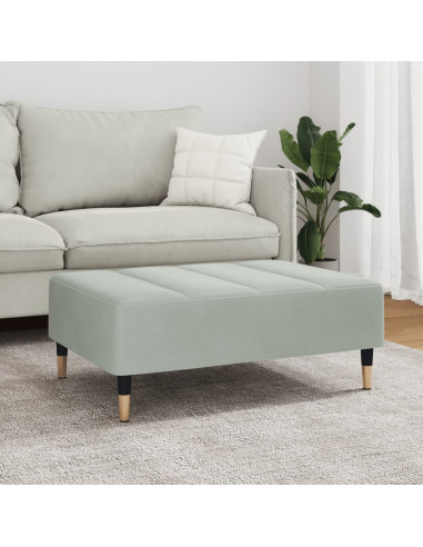 Poggiapiedi Grigio Chiaro 77x55x31 cm in Velluto