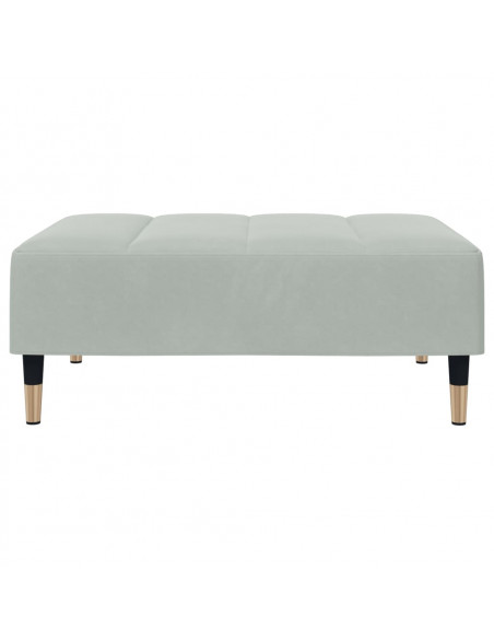 Poggiapiedi Grigio Chiaro 77x55x31 cm in Velluto