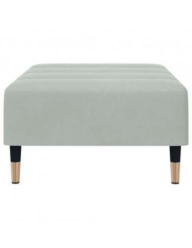 Poggiapiedi Grigio Chiaro 77x55x31 cm in Velluto