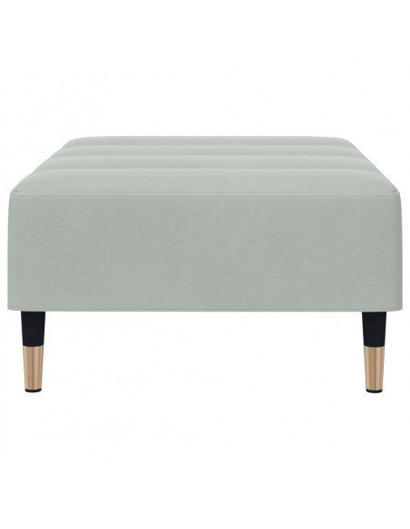 Poggiapiedi Grigio Chiaro 77x55x31 cm in Velluto
