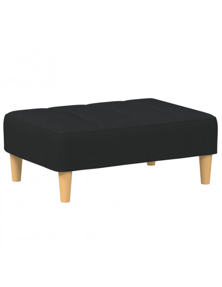 Poggiapiedi Nero 77x55x31 cm in Tessuto
