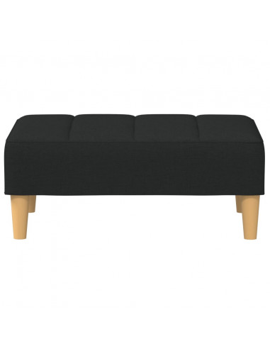 Poggiapiedi Nero 77x55x31 cm in Tessuto