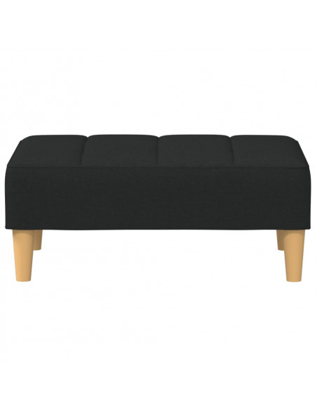 Poggiapiedi Nero 77x55x31 cm in Tessuto