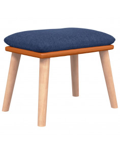 Poggiapiedi Blu 45x29,5x35 cm in Tessuto e Similpelle 2