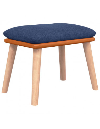 Poggiapiedi Blu 45x29,5x35 cm in Tessuto e Similpelle