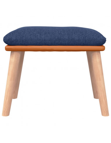 Poggiapiedi Blu 45x29,5x35 cm in Tessuto e Similpelle