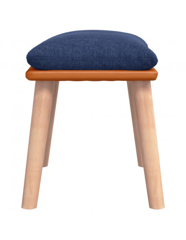 Poggiapiedi Blu 45x29,5x35 cm in Tessuto e Similpelle