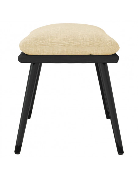 Poggiapiedi Crema 45x29,5x35 cm in Tessuto e Similpelle
