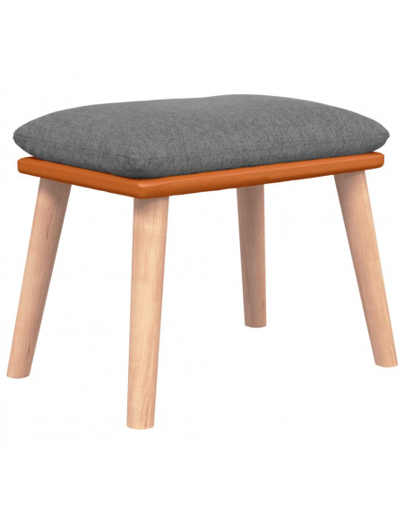 Sgabello Grigio Chiaro 45x29,5x35cm in Tessuto e Similpelle