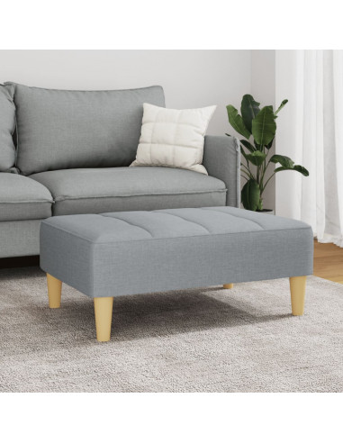 Poggiapiedi Grigio Chiaro 77x55x31 cm in Tessuto