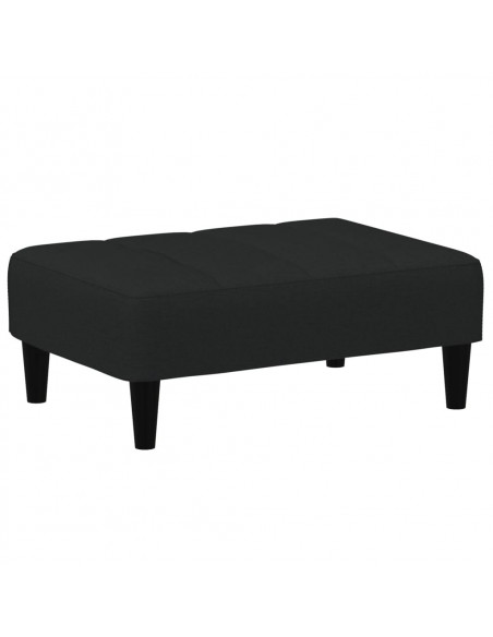 Poggiapiedi Nero 77x55x31 cm in Velluto
