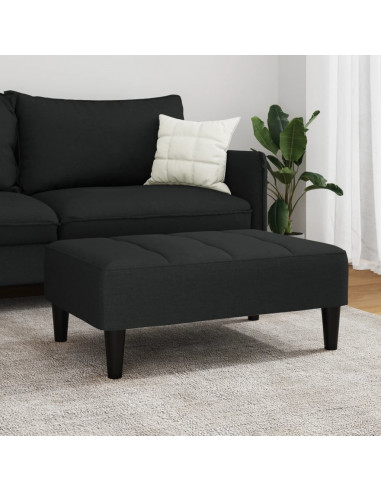 Poggiapiedi Nero 77x55x31 cm in Velluto