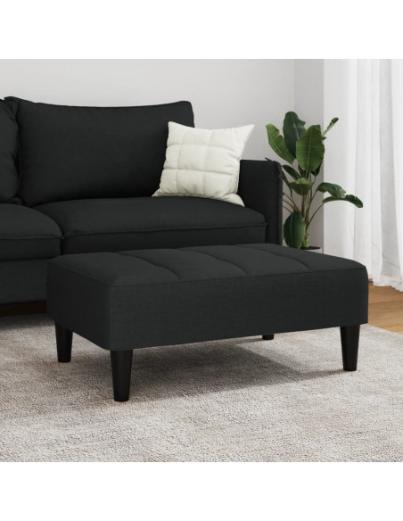 Poggiapiedi Nero 77x55x31 cm in Velluto