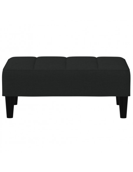 Poggiapiedi Nero 77x55x31 cm in Velluto
