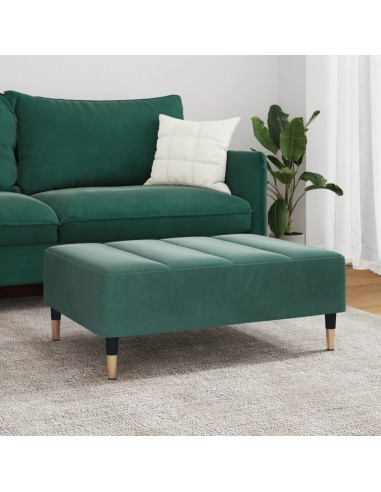 Poggiapiedi Verde Scuro 77x55x31 cm in Velluto