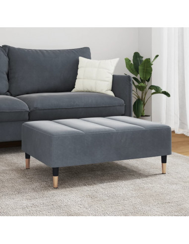 Poggiapiedi Grigio Scuro 77x55x31 cm in Velluto