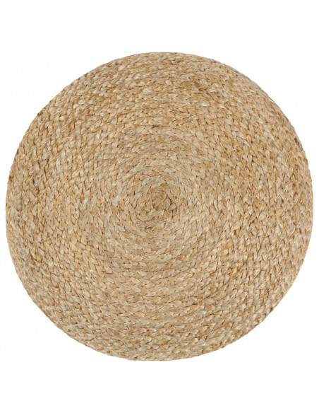 Pouf Lavorato a Mano Grigio 40x45 cm in Juta
