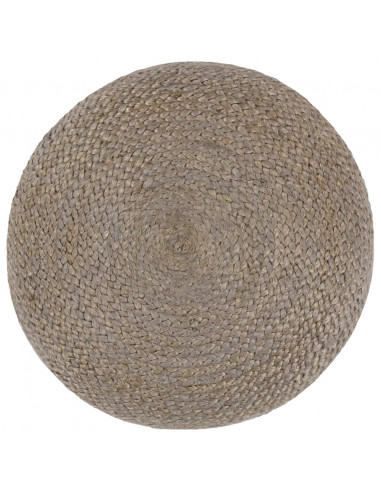 Pouf Lavorato a Mano Grigio Chiaro 45x30 cm in Juta