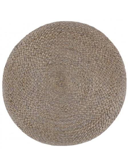 Pouf Lavorato a Mano Grigio Chiaro 45x30 cm in Juta