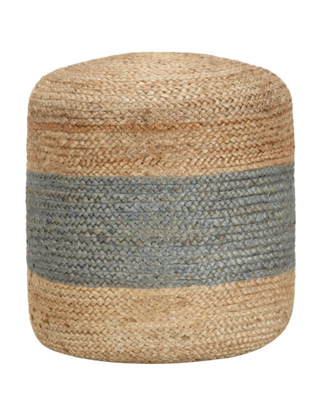 Pouf Lavorato a Mano Verde Oliva 40x45 cm in Juta