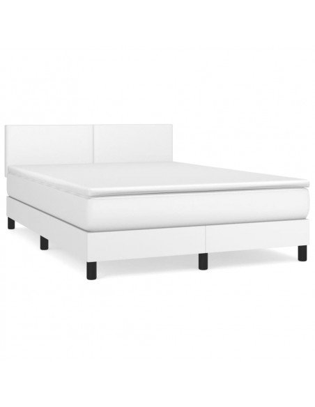 Giroletto a Molle con Materasso Bianco 140x190 cm in Similpelle
