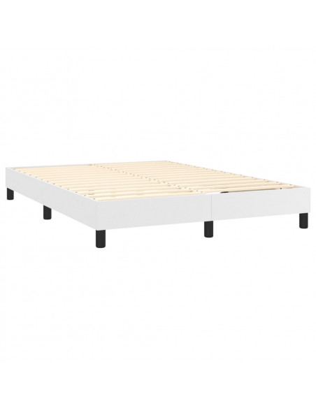 Giroletto a Molle con Materasso Bianco 140x190 cm in Similpelle