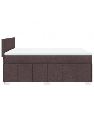 Giroletto a Molle con Materasso Marrone Scuro 160x200cm Tessuto