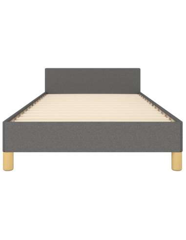 Giroletto con Testiera Grigio Scuro 90x190 cm in Tessuto