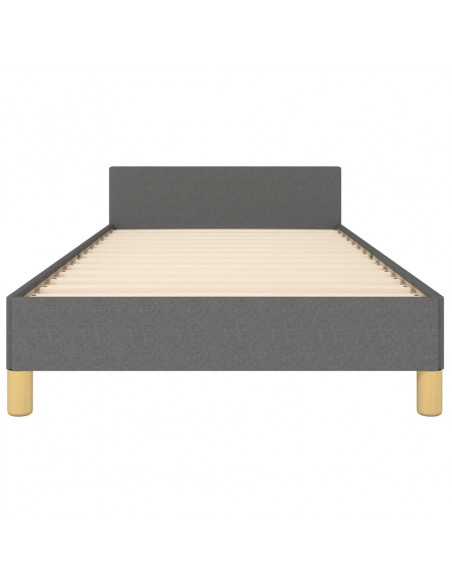 Giroletto con Testiera Grigio Scuro 90x190 cm in Tessuto