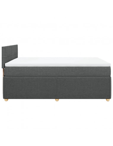 Giroletto a Molle con Materasso Grigio Scuro 140x200cm Tessuto