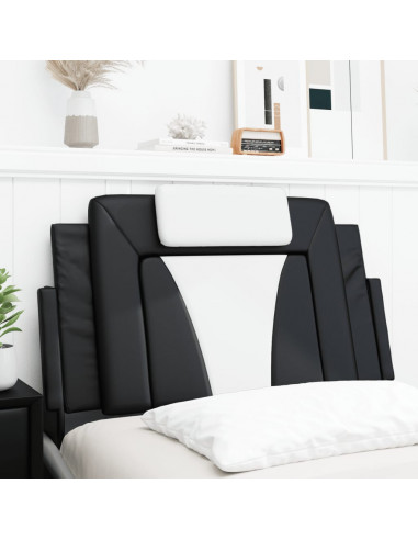 Cuscino Testiera Nero e Bianco 90 cm in Similpelle