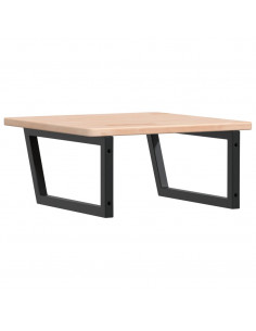 Ripiano a Parete per Lavabo in Acciaio e Massello di Rovere