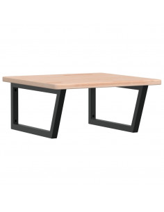 Ripiano a Parete per Lavabo in Acciaio e Massello di Rovere 2